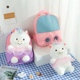 Plush Backpack Girls School Bags Kindergarten Backpacks Detachable Backpack
