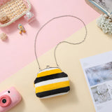 Fur Circle Wallet for Girl Clutch Embroidered Bag Key Earphone Organizer