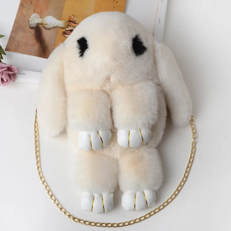 Plush Rabbit Shoulder Bag Crossbody Japanese Bunny Stuffed Toy Kids Gift