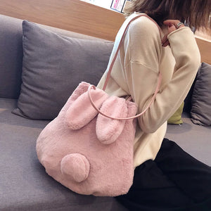 Cartoon Rabbit Ear Tail Crossbody Bag Women Shoulder Bag