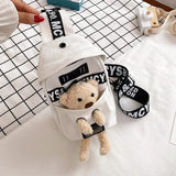 Plush Toy Chest Bag Women Canvas Crossbody Shoulder Bag