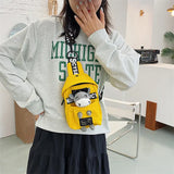 Plush Toy Chest Bag Women Canvas Crossbody Shoulder Bag