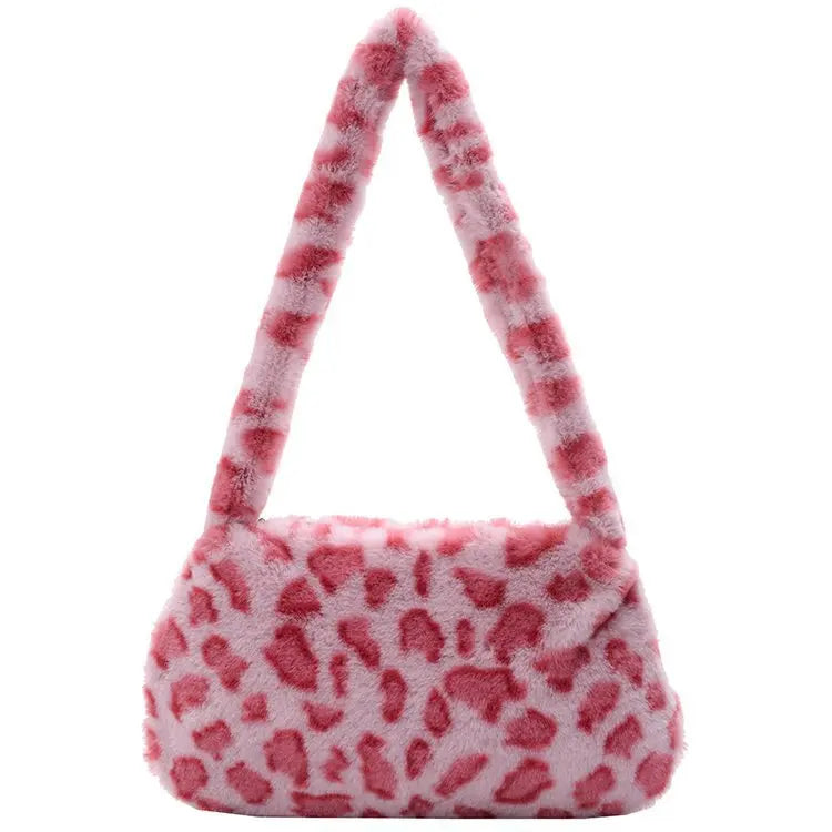 Plush Retro Underarm Bag Shoulder Bag Small Wallet