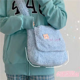 Plush Women's Flap Shoulder Bag Cow Pattern Handbag