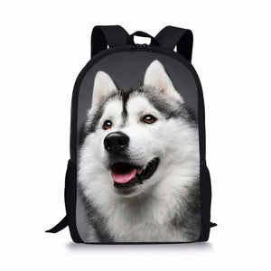 3D Husky Wolf School Bag for Teenager Boys Girls