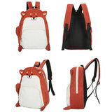 Pug Dog Corduroy Backpacks for Women Japan Style Fox Embroidery School Bags