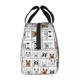 French Bulldog Puppy Lunch Bag Insulated Thermal Cooler for School Work Picnic