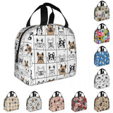 French Bulldog Puppy Lunch Bag Insulated Thermal Cooler for School Work Picnic