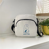 Rabbit Canvas Small Crossbody Bag for Women Girls