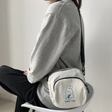 Rabbit Canvas Small Crossbody Bag Casual Student Girls Messenger Bags