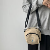 Rabbit Canvas Small Crossbody Bag for Women Casual Girls Messenger Purse