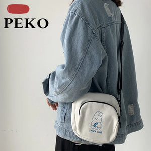 Rabbit Canvas Crossbody Bag for Women Girls