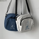 Rabbit Canvas Crossbody Bag Women Small Casual Student Girls Messenger Bags
