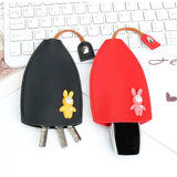 Rabbit Cat Key Bag PU Leather Car Key Holder Case Keychain Pouch