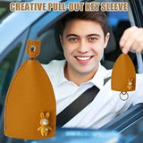Rabbit Cats Unisex PU Leather Key Wallets Housekeepers Car Key Holder Case