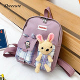 Rabbit Girls School Bag Canvas Kids Backpack