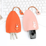 Rabbit Pull Type Key Bag PU Leather Key Wallets Car Key Holder Case