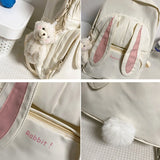 Rabbit Ear Backpack Teen Girls School Bag Women Daypack Student Bookb