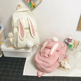 Rabbit Ear Backpack Teen Girls School Bag Nylon Casual Travel Bag