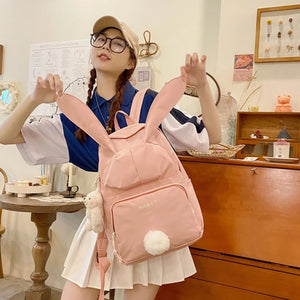 Rabbit Ear Backpack Teen Girls School Bag Women Daypack Student Bookb