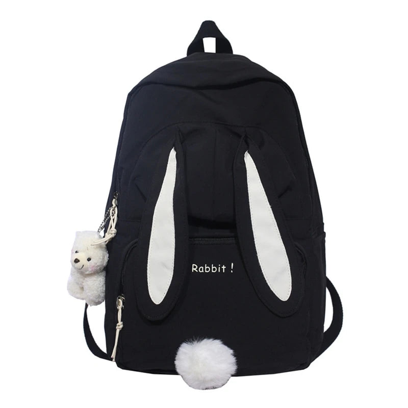 Rabbit Ear Backpack Teen Girls School Bag Women Daypack Student Bookb