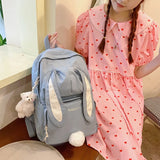 Rabbit Ear Backpack Teen Girls School Bag Women Daypack Student Bookb