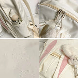 Rabbit Ear Backpack Teen Girls School Bag Women Daypack Student Bookb