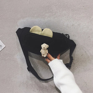 Canvas Rabbit Waist Pack Crossbody Chest Bag