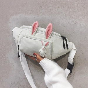 Canvas Rabbit Waist Pack Crossbody Chest Bag
