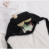 Canvas Rabbit Waist Pack Crossbody Chest Bag