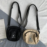Rabbit Women Small Crossbody Bag Casual Canvas Messenger Bag