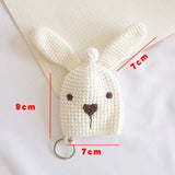 Rabbit Girls Pull Type Key Bag Hand Knitting Key Wallets