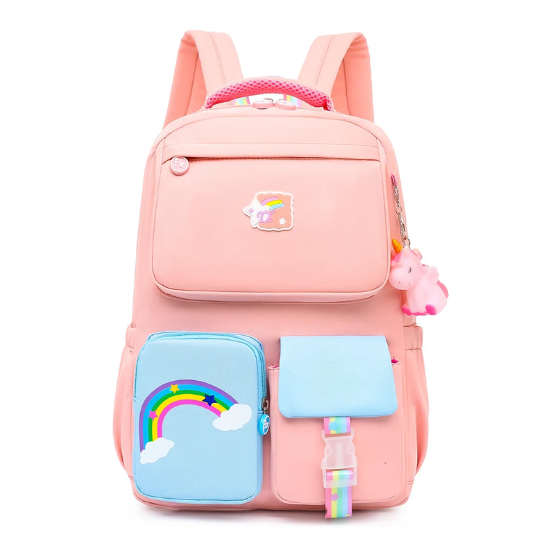 Rainbow Backpack for Women Girl Shoulder Strap Teenage Kids School Bags