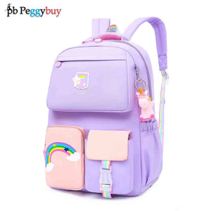 Rainbow Backpack for Women Girl Shoulder Strap Teenage Kids School Bags