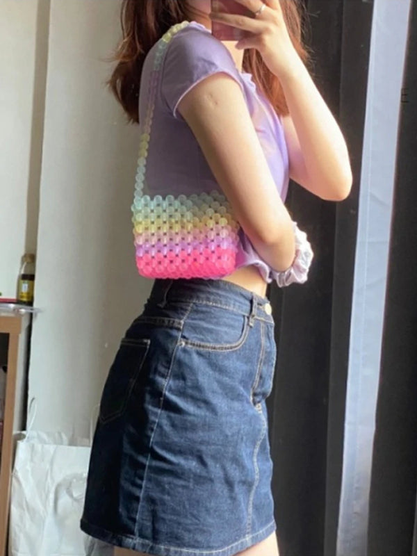 Rainbow Mini Multicolor Candy Shoulder Bag for Women
