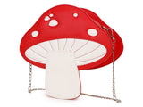 Red Mushroom Shoulder Bag Girl's Handbag Crossbody Chain Bag Purse Women Clutch
