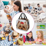 Ribbon Yorkie Love Dog Lunch Bag for Women Reusable Insulated Lunch Box