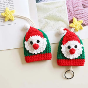 Santa Claus Key Bag Hand Knitted Key Wallet Christmas Gift