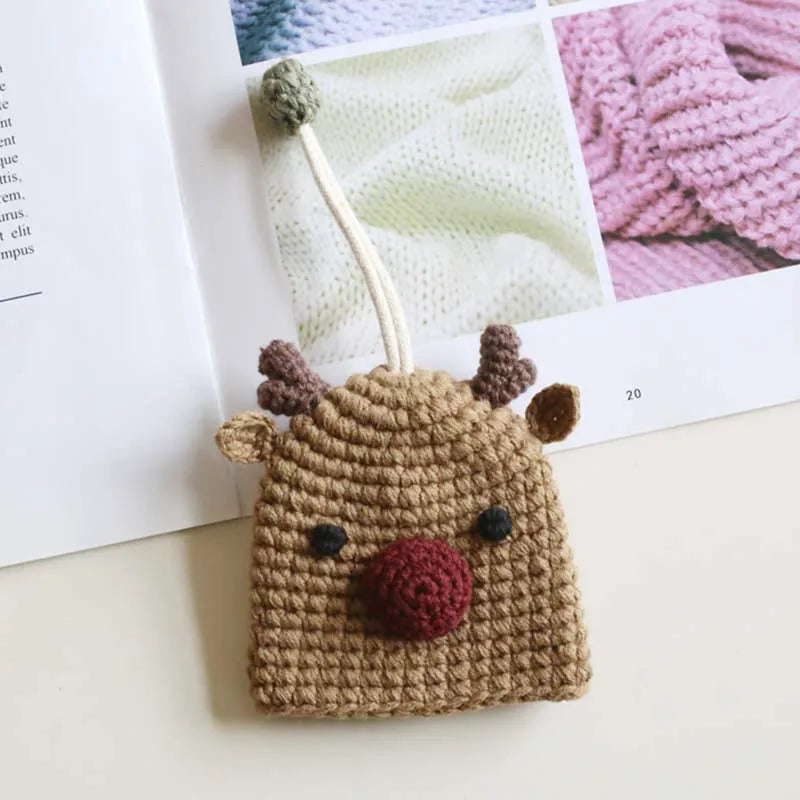 Santa Claus Key Bag Hand Knitted Key Wallet Christmas Gift