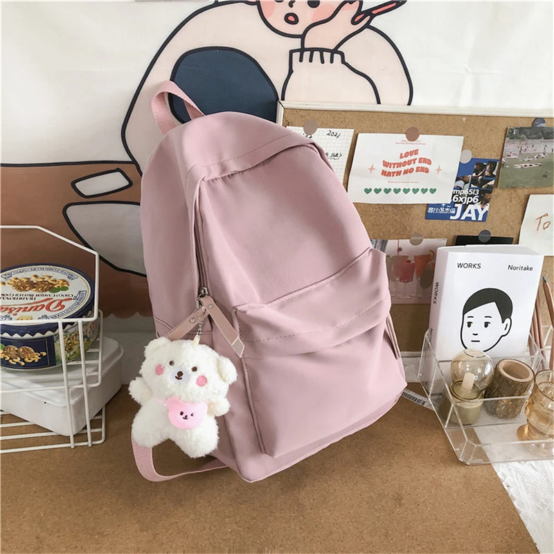 Nylon School Backpack Purse for Girls Women Travel Rucksack Satchel