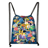Sea Animal Turtle Octopus Shark Backpack Women Canvas Shoulder Bags