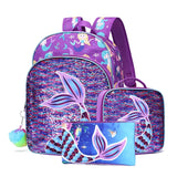 Sequin Bookbag Preschool Backpack with Lunch Bag Rucksack School Bags