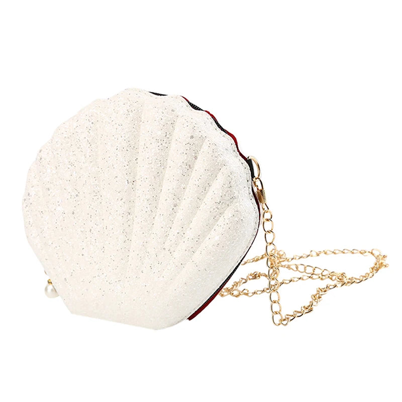 Small Shell Bag Women Sequins Shoulder Chain Crossbody Messenger Bag