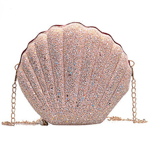 Sequins Small Shell Bag Shoulder Handbags Phone Money Pouch Chain Crossbody