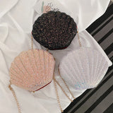 Sequins Small Shell Bag Shoulder Handbags Phone Money Pouch Chain Crossbody