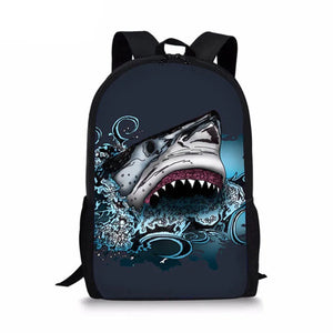 Shark 3D Print Kids School Bag Backpack for Boys Girls