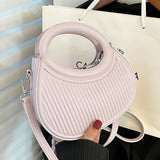 Striped PU Leather Crossbody Bag for Women