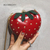 Women's Mini Strawberry Crossbody Bag Chain Purse Clutch Red Handbag