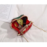 Women's Mini Strawberry Crossbody Bag Chain Purse Clutch Red Handbag