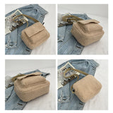 Vintage Lamb Wool Shoulder Bag for Women